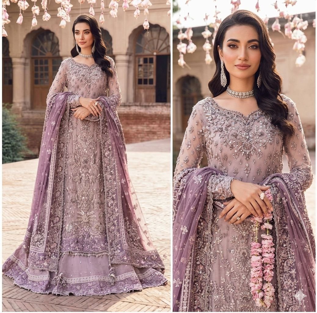 Chahek lengha — hand-finished bridal and festive embroidered gown